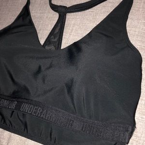 Black Under Armour Heat Gear Mesh Back Sports Bra